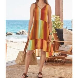 Sundance Zivah Dress Tasseled Layered Knee Length